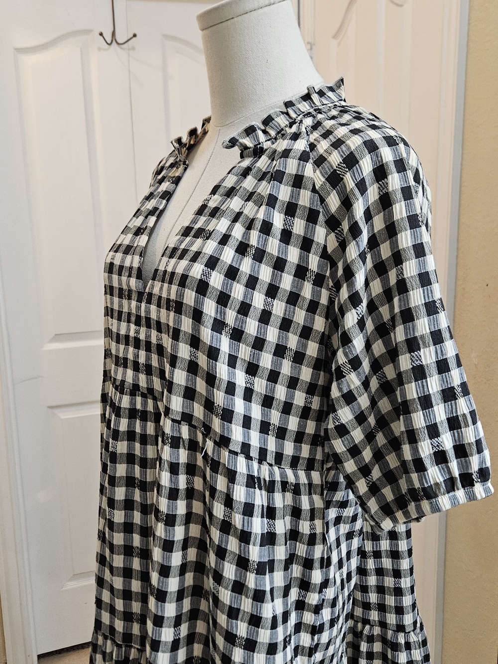 BB Dakota Steve Madden Gingham Tiered Dress – Size M - Picture 6 of 10